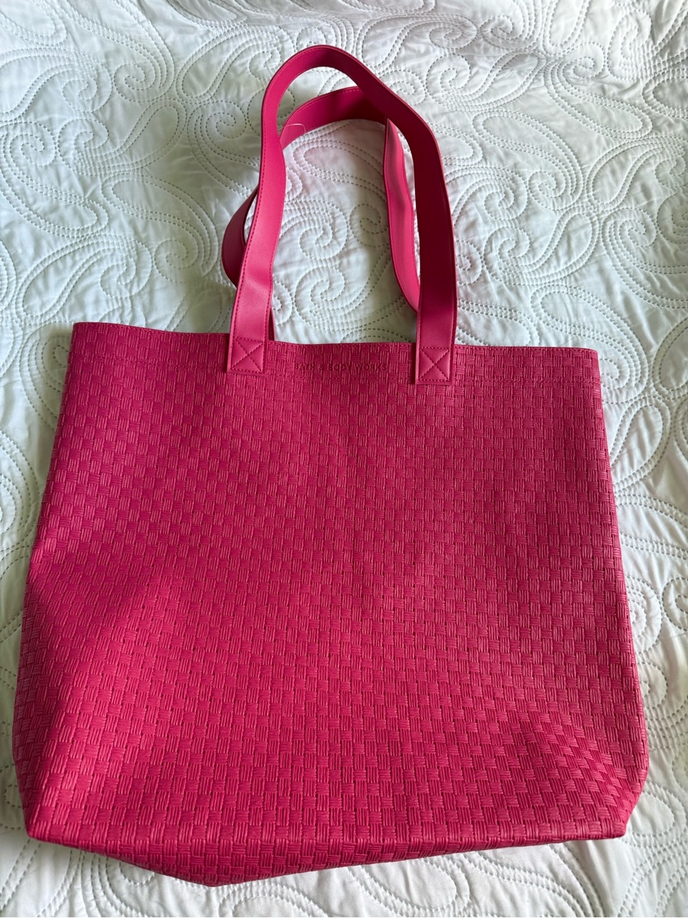 Bath & body works Bright Pink Woven Tote Bag - Everyday Shoulder Tote